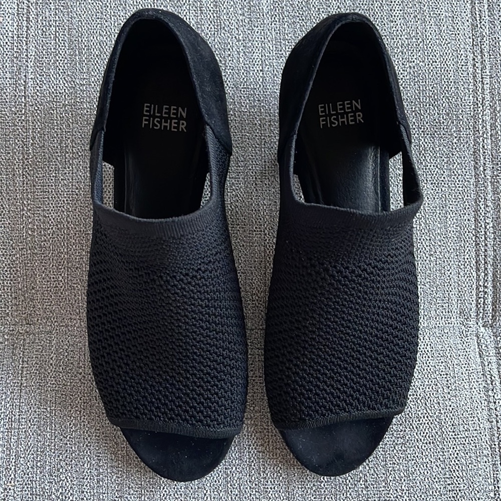New without box Eileen Fisher Wink Knit Open Toe Pump SZ 7